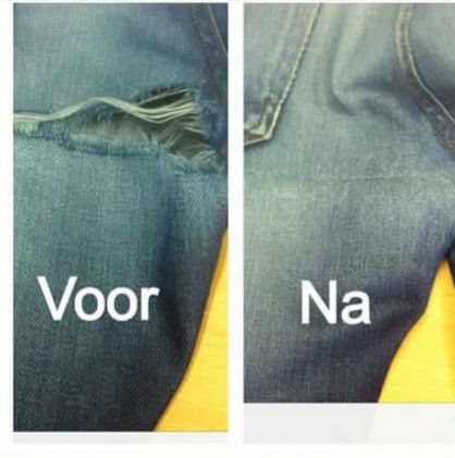 Rafelige Scheur Reparatie - voor en na